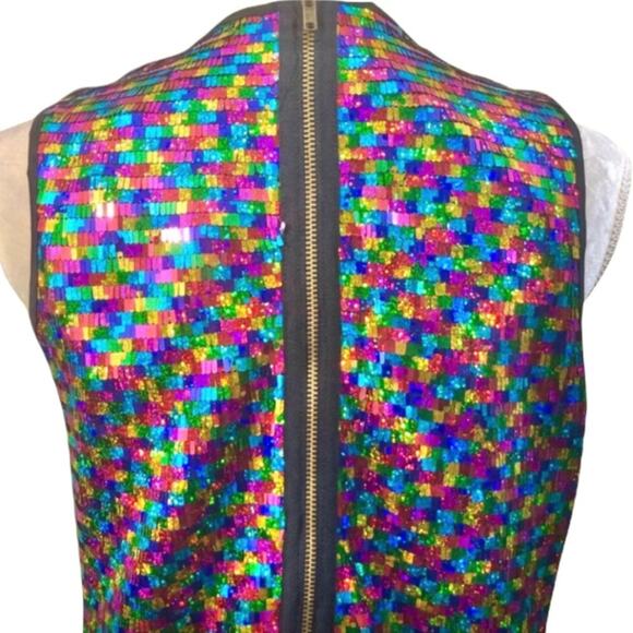 ASOS Rainbow Sequin Sleeveless Party Dress Size 8 NWT - Picture 11 of 12